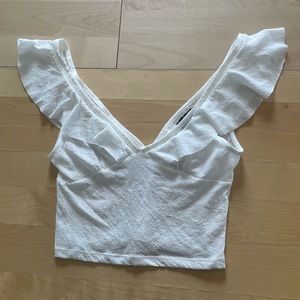 Bershka Ruffled Shoulder Top